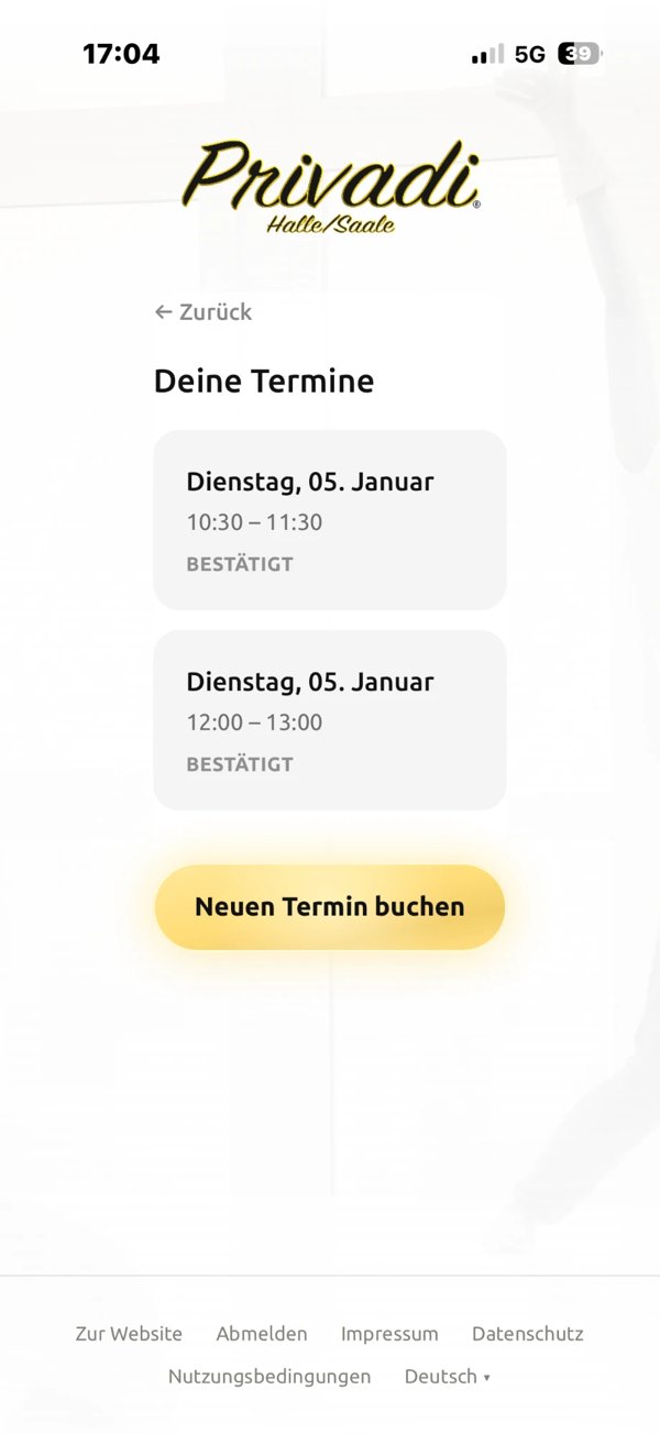 Kunden-App, Deine Termine